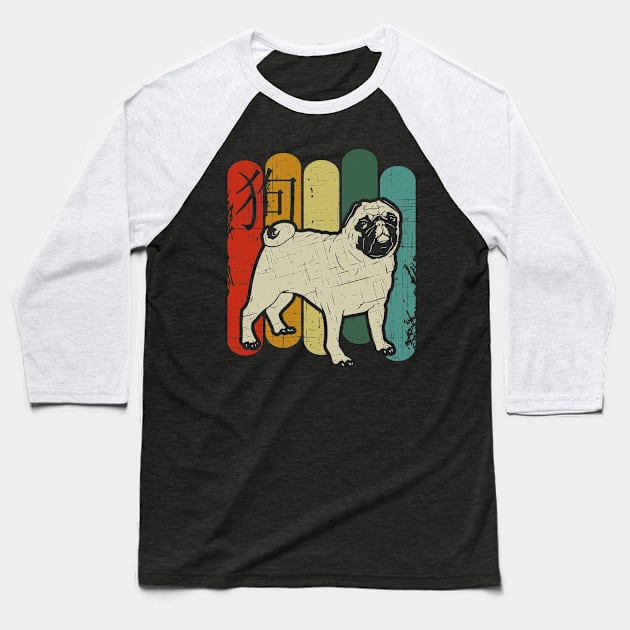 Retro Pug of The Dog Baseball T-Shirt by VintageShirtShoppe